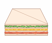 スライス後のサンドイッチ(三角切り)